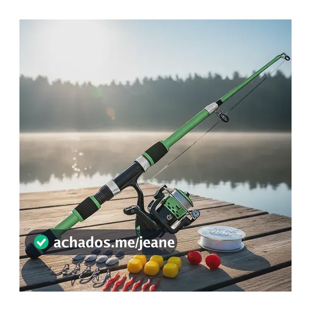 Vara Para Pesca 1,8m Carretilha+34 Peças De Isca De Pesca