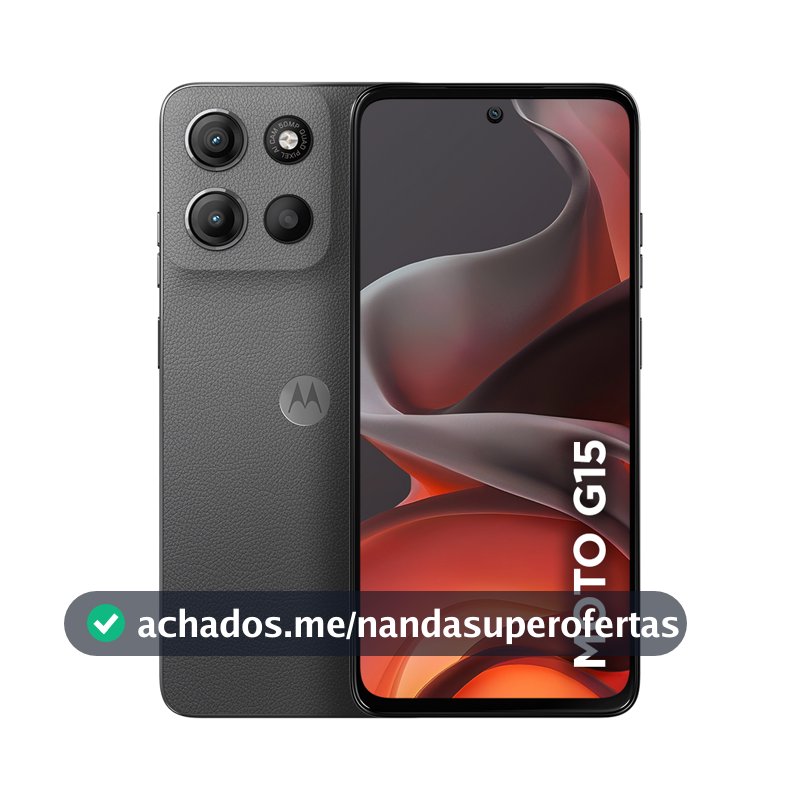 Smartphone Motorola Moto G15 - 256gb 4gb Ram+8gb Ram Boost e Camera 50mp Com Ai E Night Vision Bateria De 5200 Mah Tela Fhd+ 6.7 Com Superbrilho Nfc - Grafite