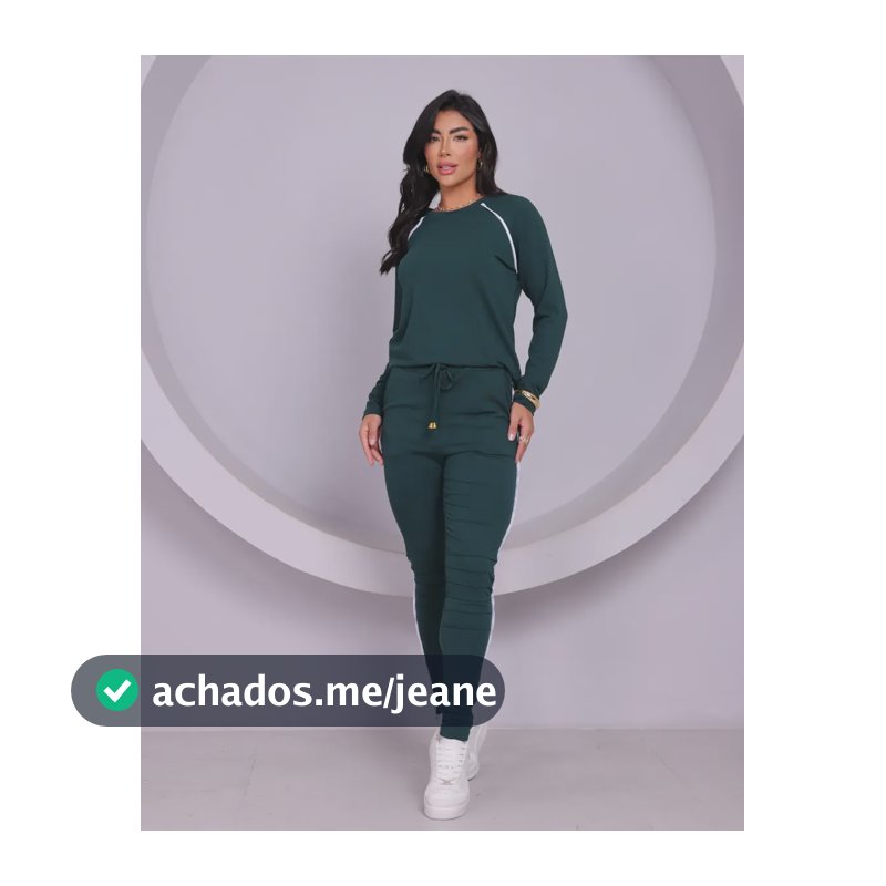 Conjunto Feminino Blusa E Calça Moletinho Inverno Elegante Verde G