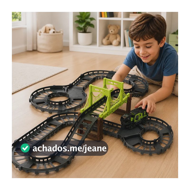 Pista Infantil Construção Com 30 Peças E Carrinho E Boneco