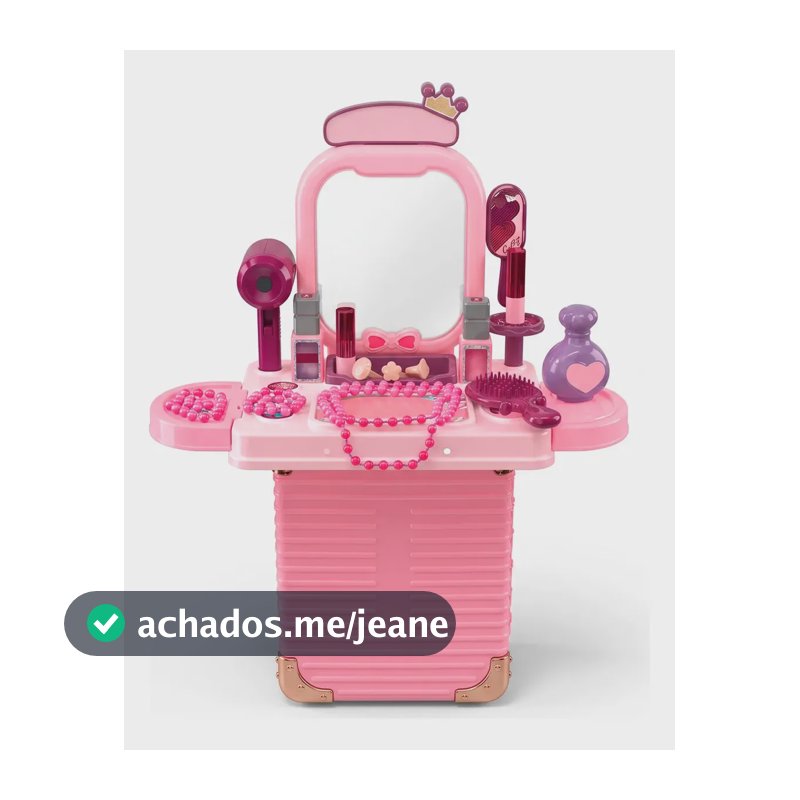 Salão De Beleza Na Maleta Penteadeira Brinquedo Infantil Rosa-chiclete