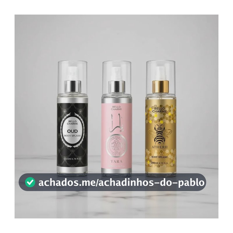 Kit 3 Body Splash Árabe Yara, Atherii E Oud 200ml