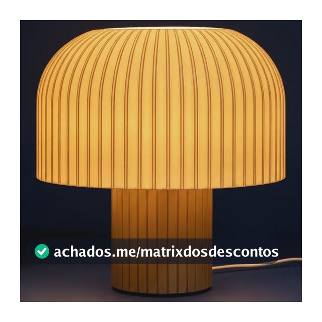 Abajur Luminária De Mesa Cogumelo Kaela Branco C/ Lampada Marrom-claro Branco 127/220v