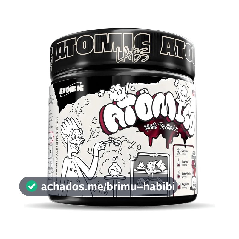 Pré-Treino Atomic Labs Atômico 300g Frutas Vermelhas com Cafeína e Beta-Alanina