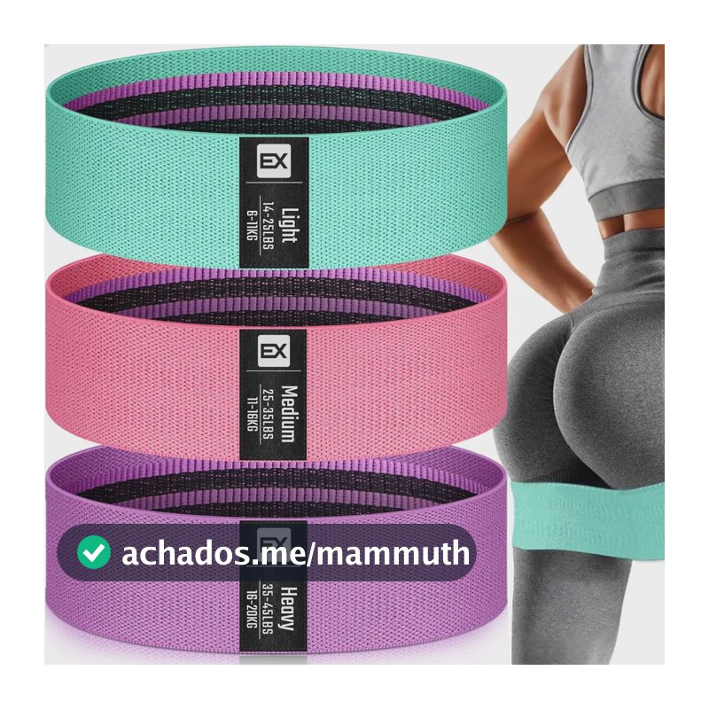 Kit 3 Faixas Elásticas Mini Band Super Band P/ Treino Exercícios Academia Funcional Fisioterapia Resistência Extensor Esporte Ginástica Pilates Cross Training - EX Decor