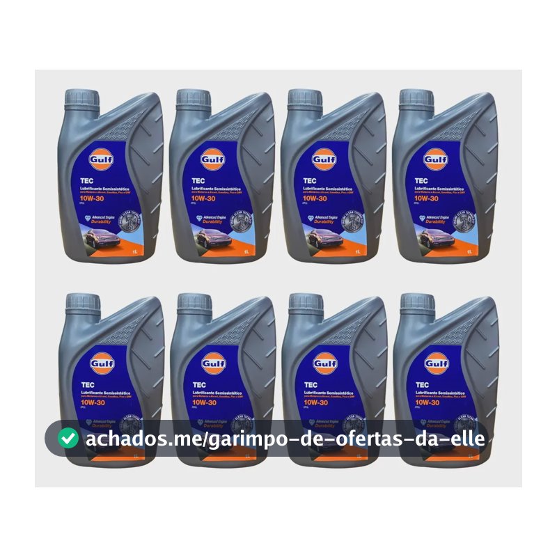 Kit 8 Litros Óleo Motor Gulf Tec 10w30 Api Sl Semissintético