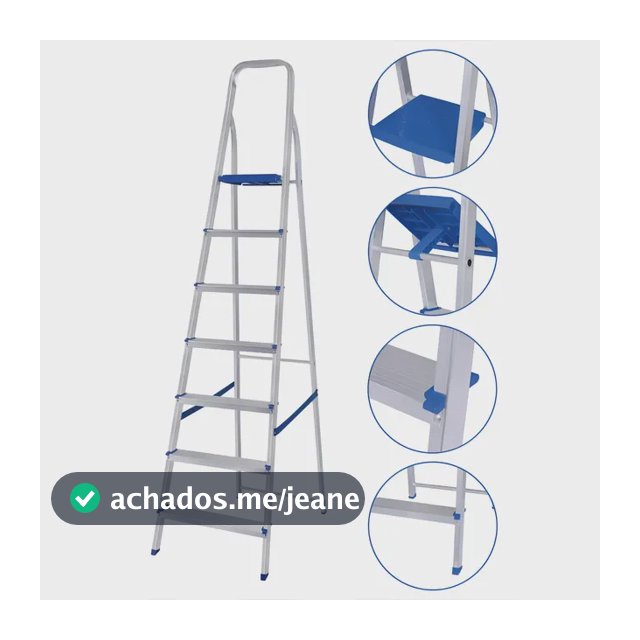 Escada Mor De 7 Degraus Mor Reforçada Tesoura