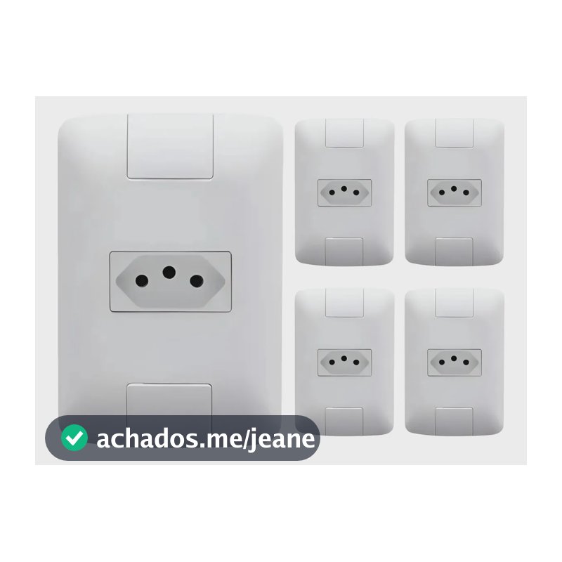 Kit Tomada Elétrica Tramontina Aria 5-57241010-1 Branco (5 Unidades)
