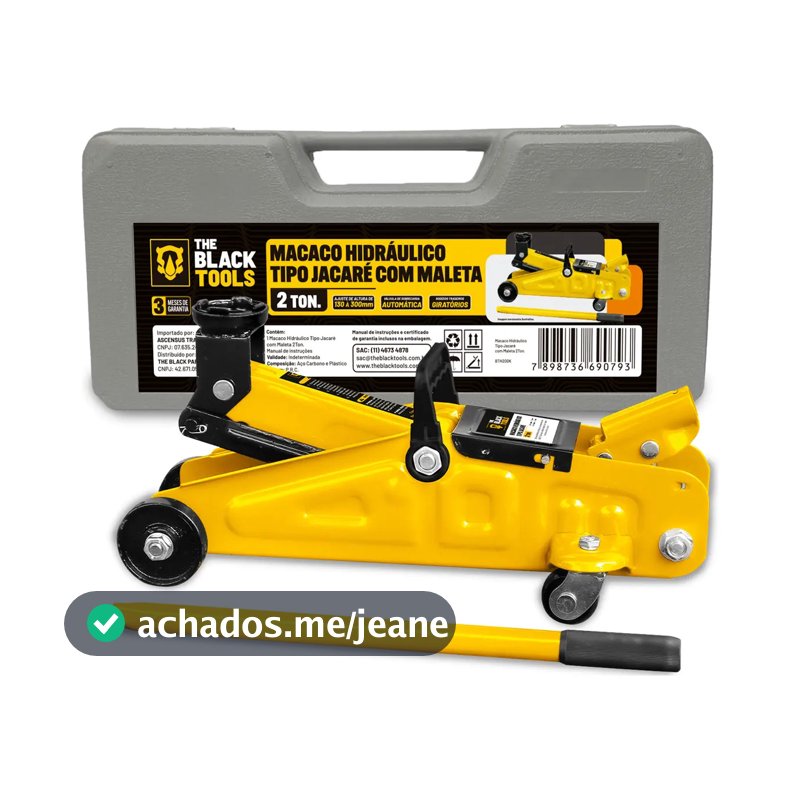 Macaco Jacaré Hidraulico 2t Jacarézinho Mecânico Com Maleta Bth200k The Black Tools