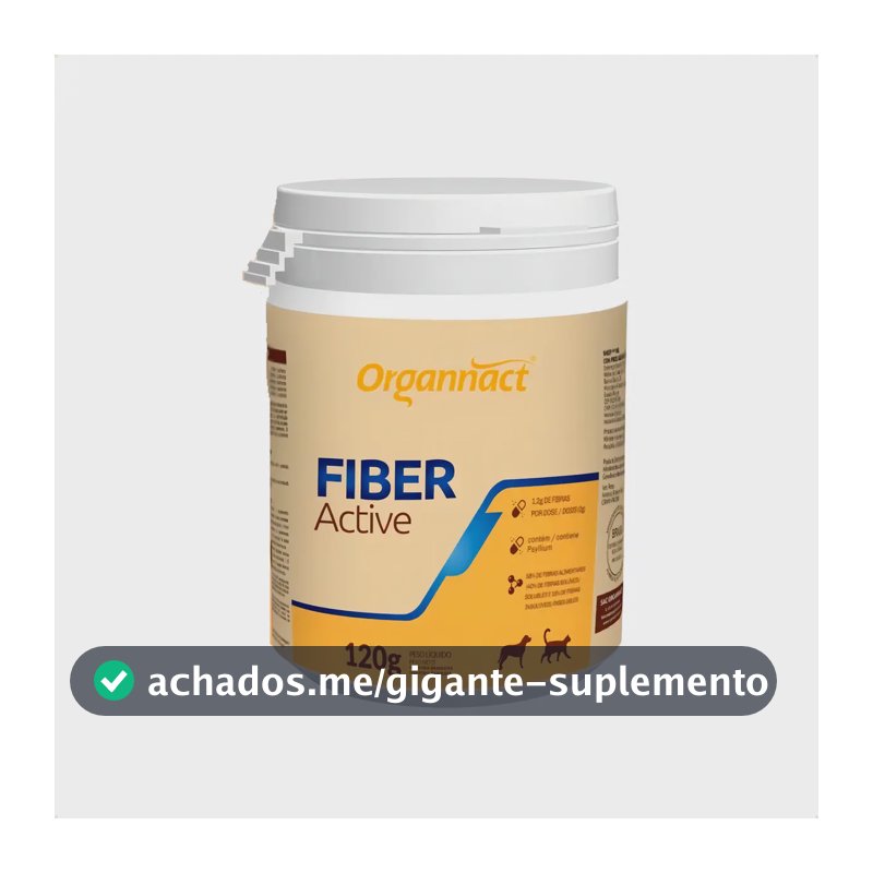 Suplemento Fiber Active Para Cães E Gatos 120g - Organnact