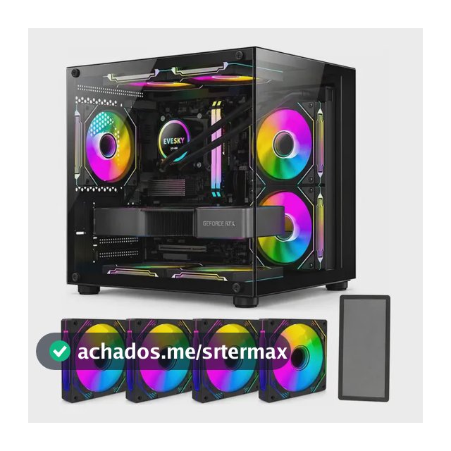 Gabinete Gamer Hayom Aquário Com 4 Cooler Fan Led Rgb
