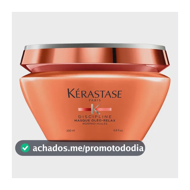 Máscara Capilar de Hidratação Intensa Anti-Frizz com Proteção Térmica até 230ºC para Cabelos Secos e Indisciplinados, Discipline Oléo-Relax, Kérastase 200ml