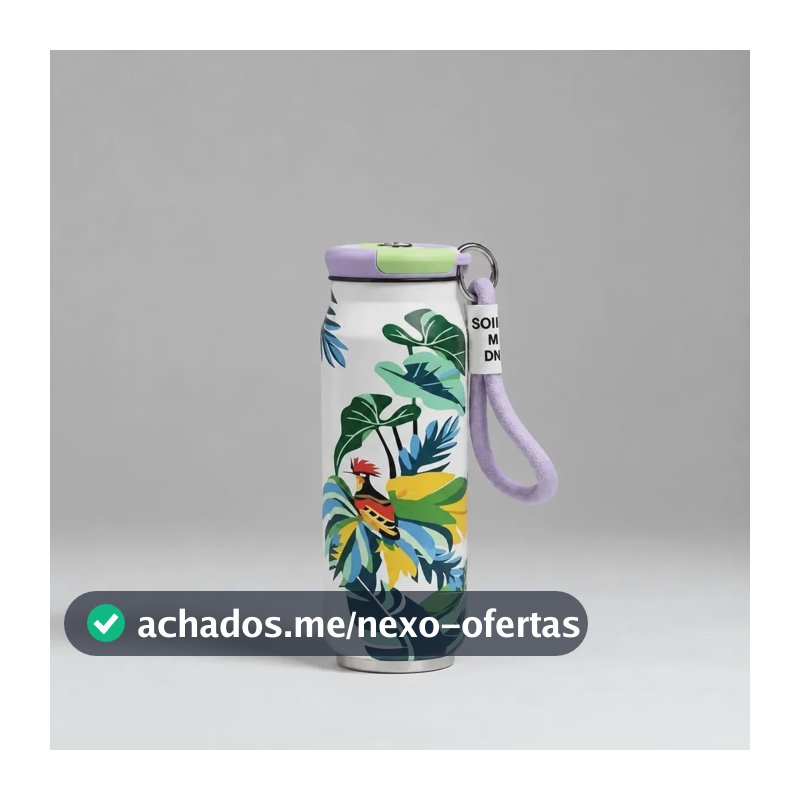 Garrafa  Térmica 600 Ml Estampada Coleção-xlh Lilás Lilás