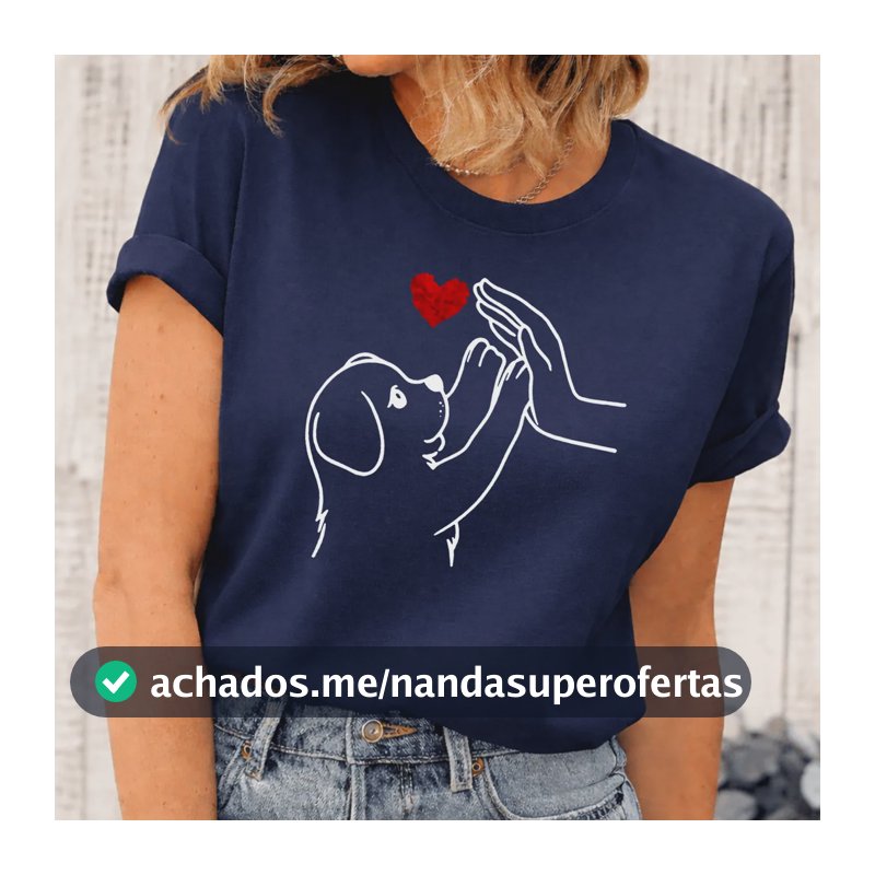 Camiseta Blusa Feminina Estampado T-shirt Confortável Macia Azul-marinho G