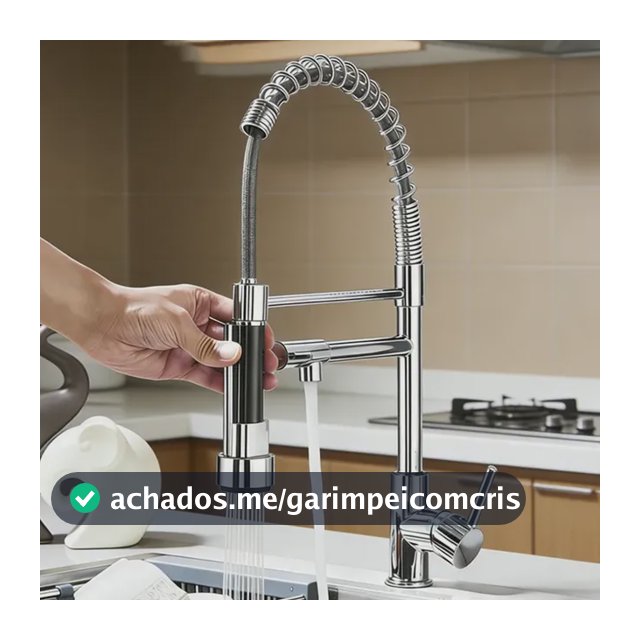 Torneira Gourmet Cozinha 304 Inox 47cm Luxo Ducha Misturador