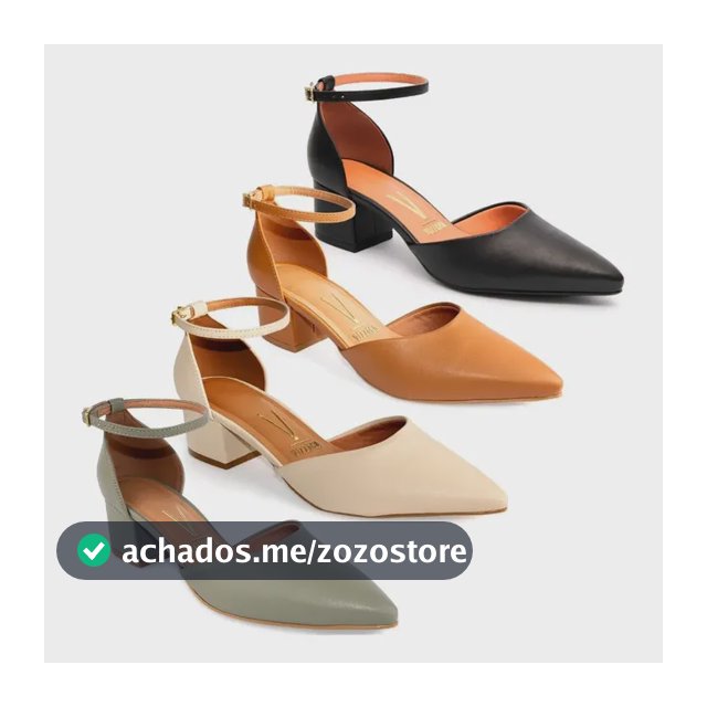 Scarpin Vizzano Salto Médio Bloco Tornozeleira Sapato