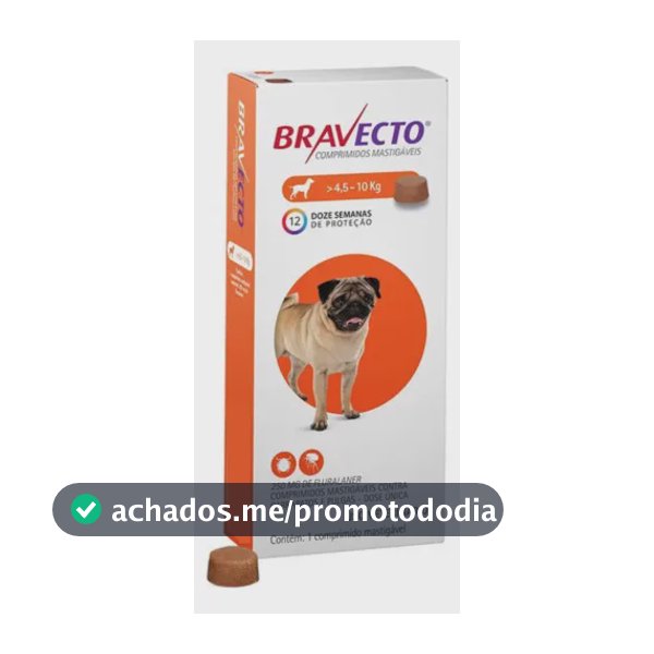 Bravecto Cães 4,5-10kg 250mg Comprimido Mastigável Msd