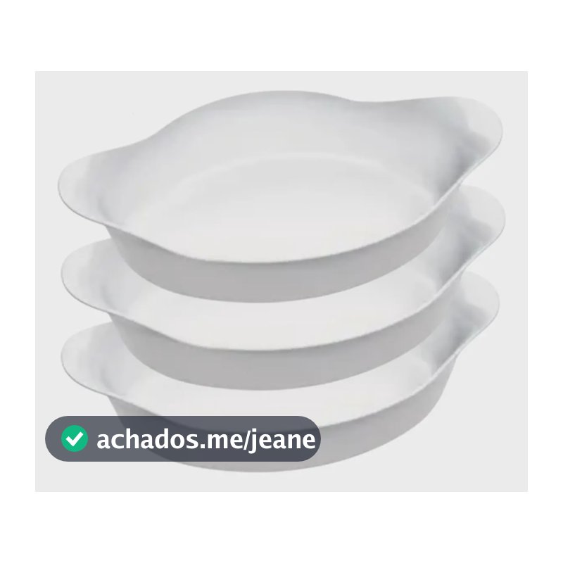 Kit 3 Assadeira Travessa De Vidro Marinex Opaline 1 Litro