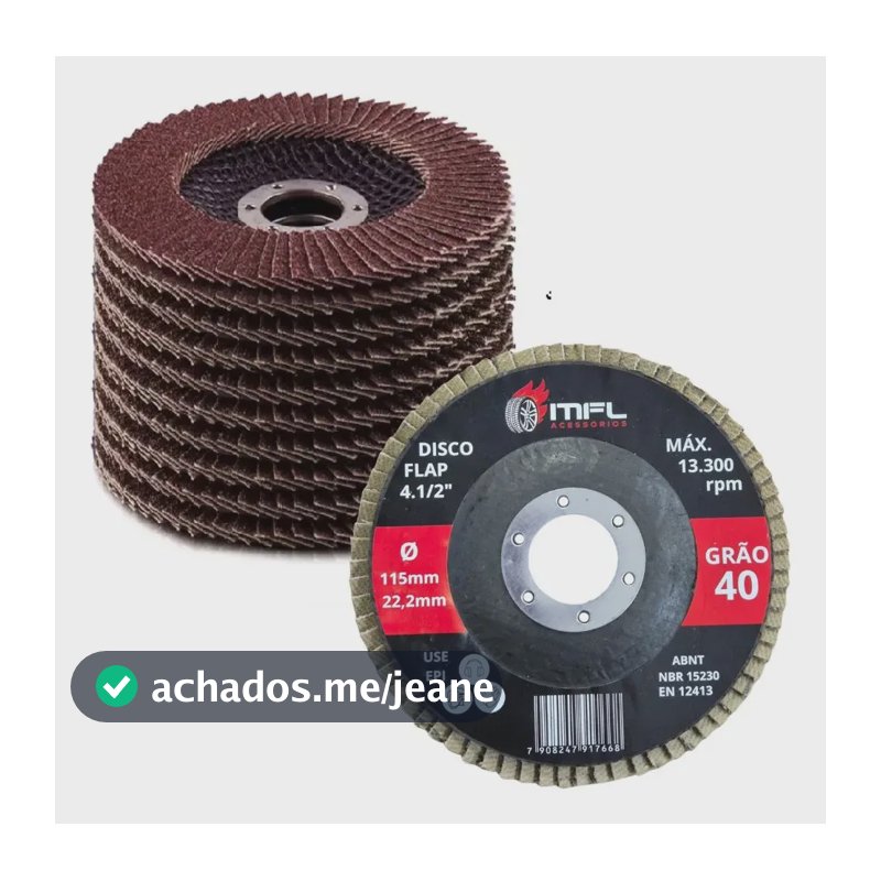 Kit 20 Disco Lixa Tipo Flap 115mm Para Lixadeira, Grao 40