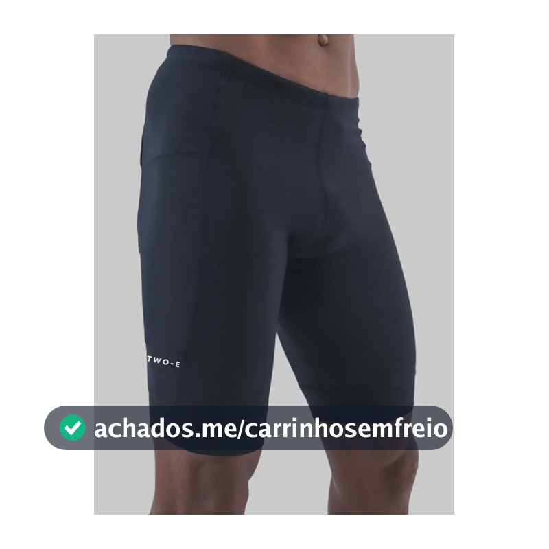 Bermuda Masculina 3 Bolsos Para Corrida Preto Lisa M