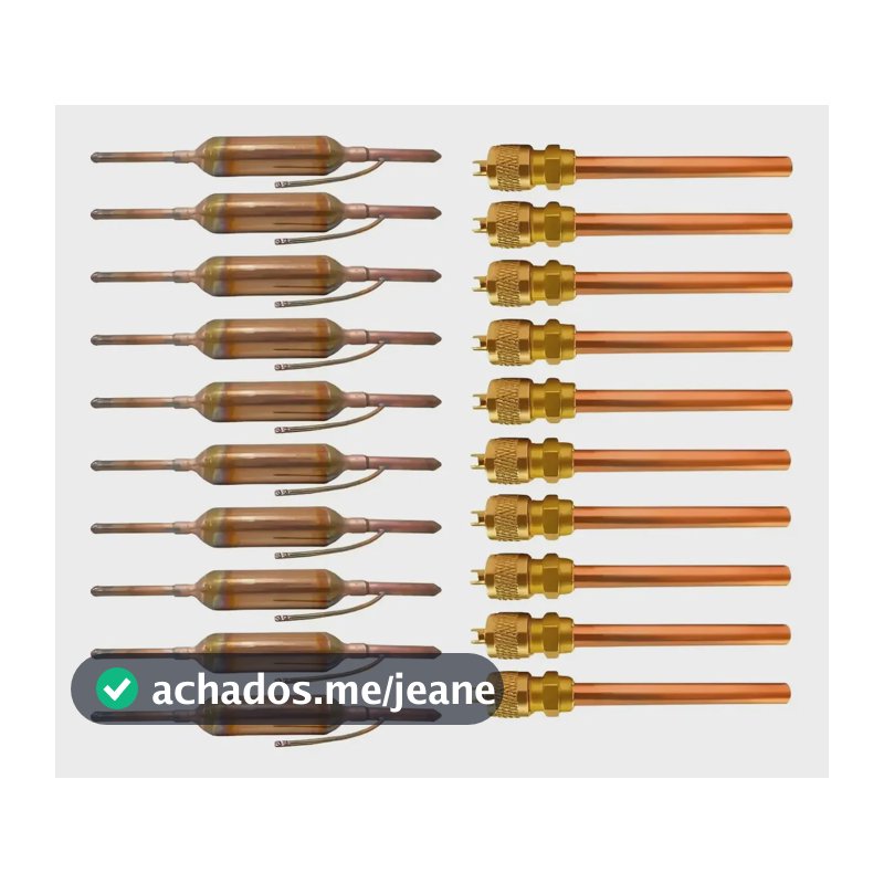 Kit 10 Filtro Secador Sílica +  10 Válvula Serviço Schrader