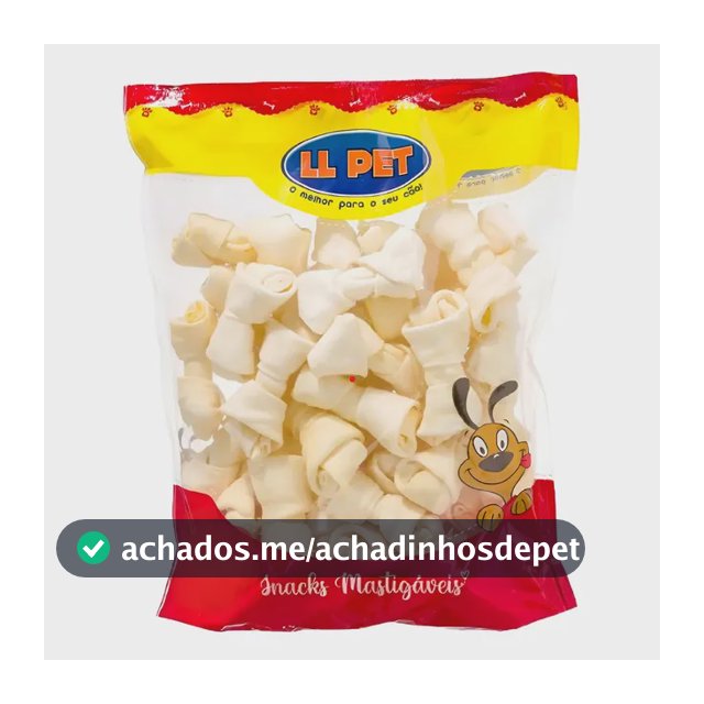 Ossinho Petisco Brinquedo Para Cães Osso No 3/4 Pacote 500g Branco