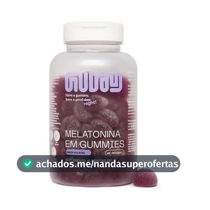 Melatonina Guday Sabor Uva Roxa 60 Gomas Vegano