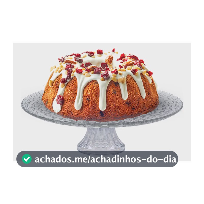 Boleira de Vidro com Pé Ruvolo Porta Bolo Transparente 32cm