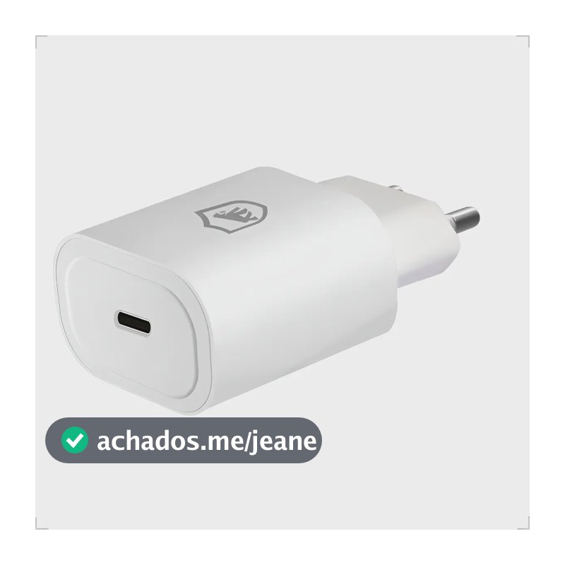 Carregador Turbo Tipo C - Qc 3.0 - Até 25w - Preto - Gshield Cor Branco