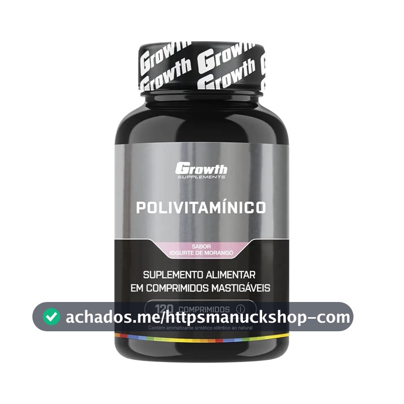 Polivitaminico Mastigável 120un. Growth Supplements - Sabor Morango