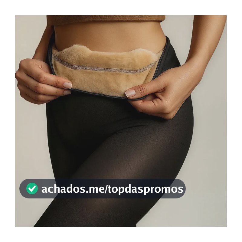 Meia Calça De Lã Térmica Translúcida Forrada Pelinho Pelúcia Preto Único 36 Ao 46