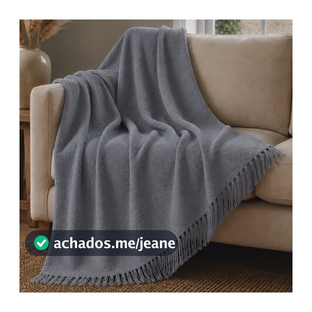 Manta De Sofá Grande 120x210 Protetora Tipo Capa Decorativa  Cinza/chumbo Liso