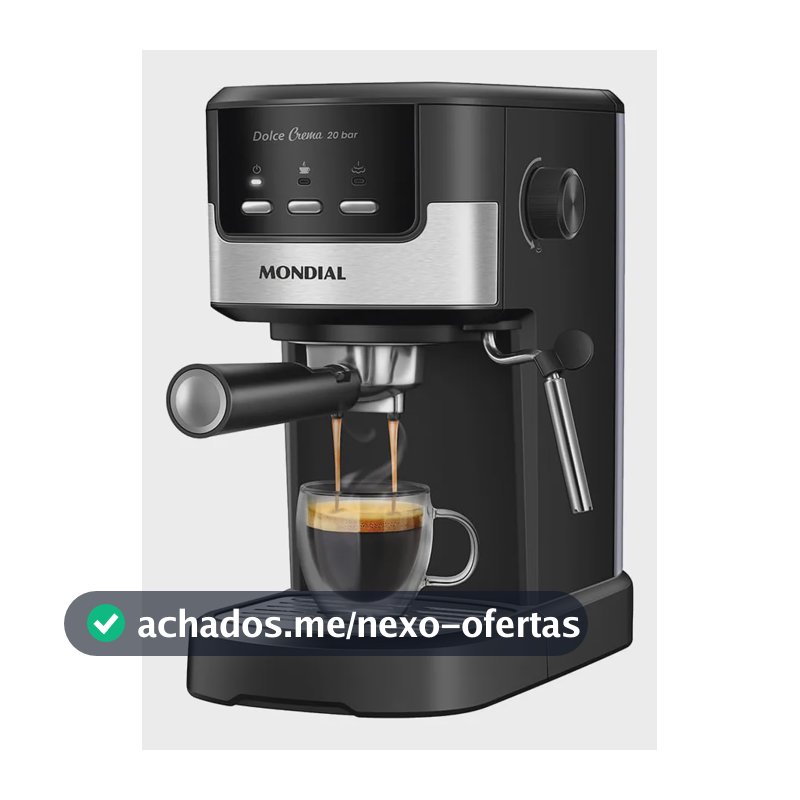 Cafeteira Espresso Dolce Crema 20 Bar Mondial Preto/Inox 1200W C-21-E-CNP