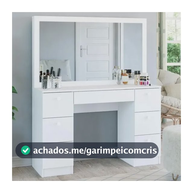 Penteadeira Ditália 7 Gavetas Pe-80 Branco Uv Acetinado
