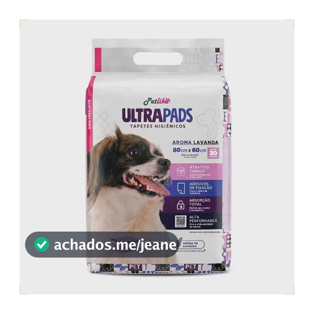Tapete Higiênico Petlike Ultra Pads Lavanda 80x60 30 Un