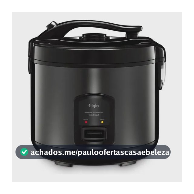 Elgin Visio Glass Panela De Arroz Elétrica 5 Xícaras 400w Preto 220v 60hz