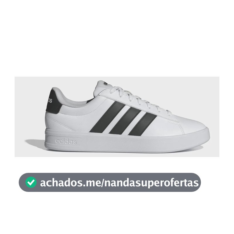 Tênis Masculino Grand Court 3.0 adidas Ftwwht/cblack/ftwwht Liso 40 Br