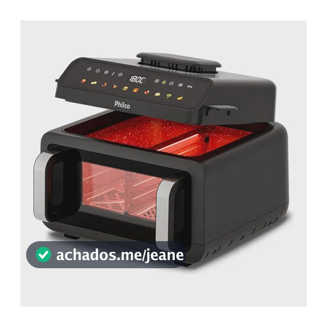 Fritadeira Air Fryer Philco 11L Paf11c Preto Com Acabamento Em Inox 220v