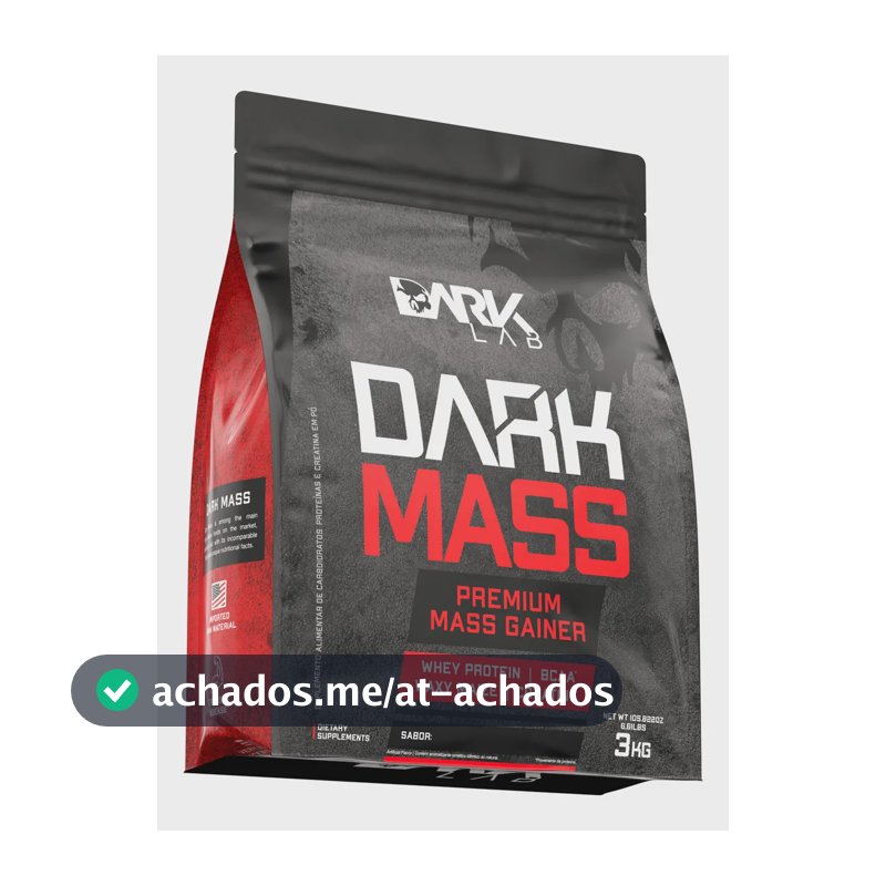 Hipercalórico Dark Mass 3kg Chocolate Branco c/ Morango Dark Lab