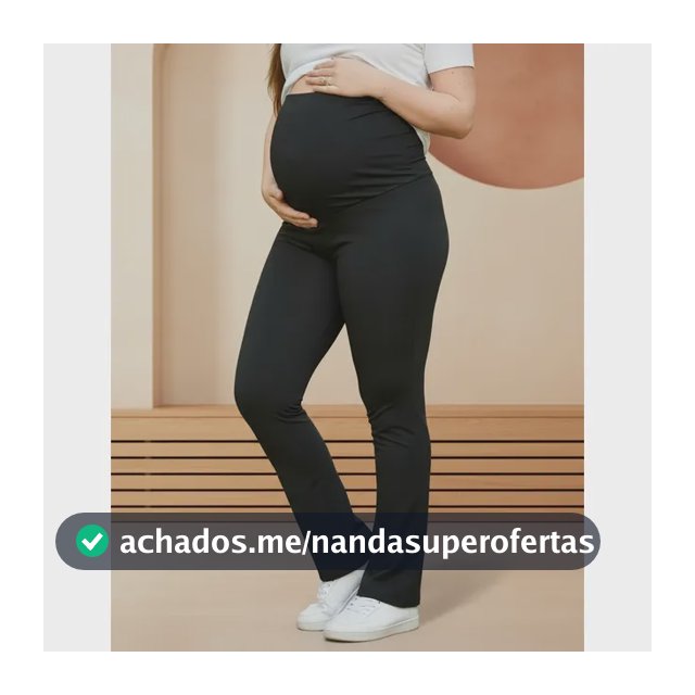 Calça Flare Gestante Alta Sustentação Grávida Maternidade Preto Gg