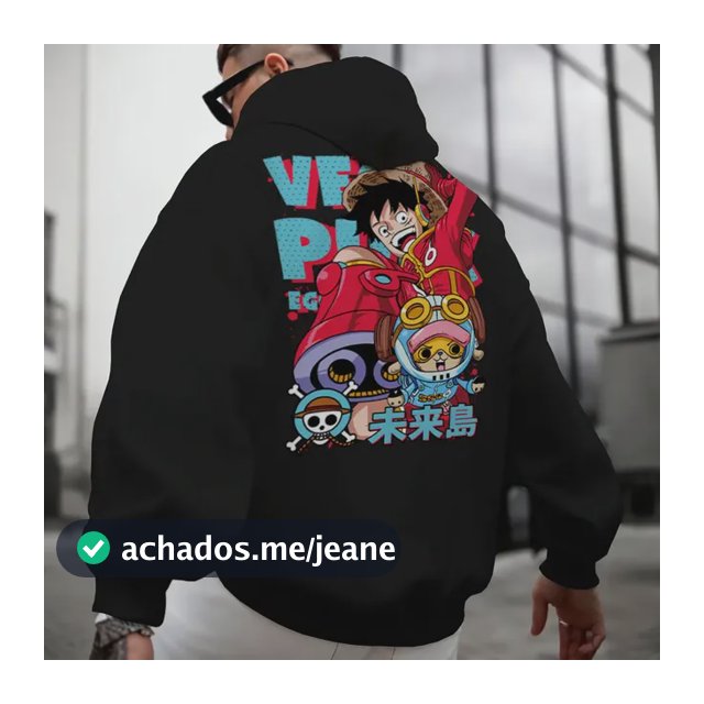 Moletom Canguru Top Anime One Piece Luffy Vegapunk Ref: 304