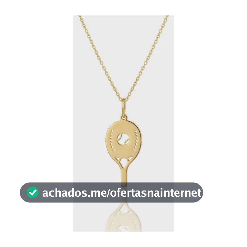 Colar Raquete Beach Tennis Folheado A Ouro 18k Semijoia