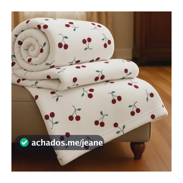 Cobertor Casal Manta Cereja Habitat Poá Bolinha Soft Macia Cereja Cerejas