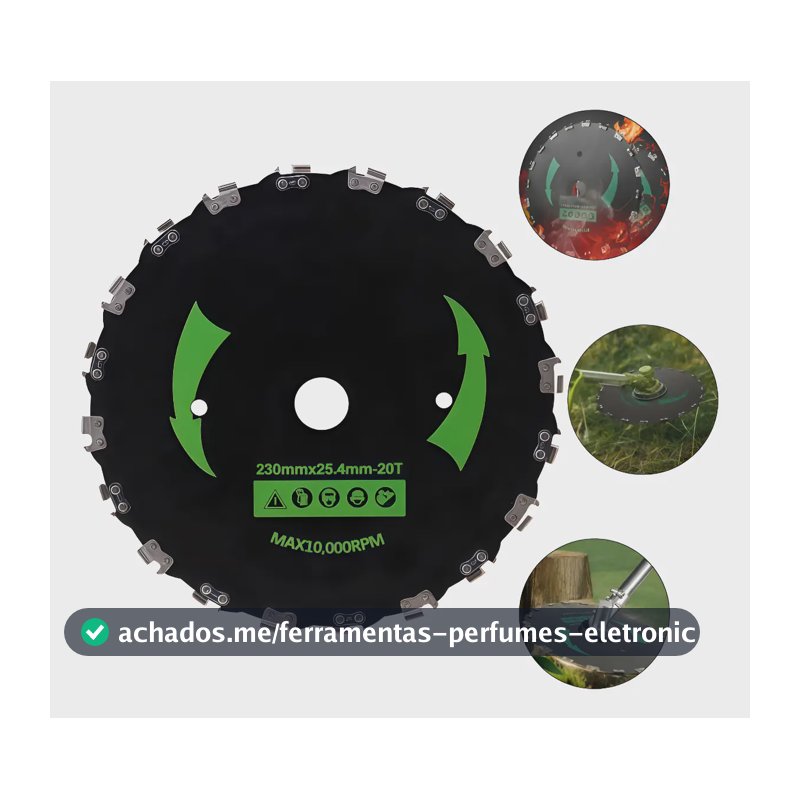 Disco Para Roçadeira Universal Dentes De Corrente Motosserra