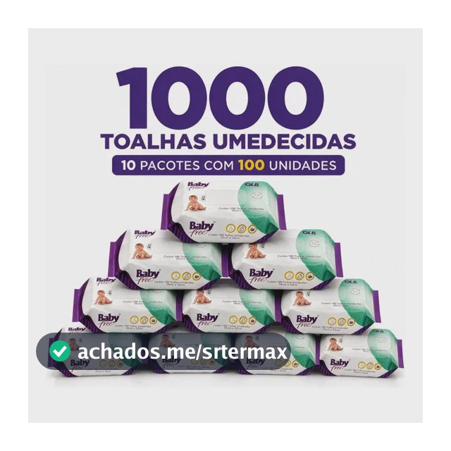Lenço Umedecido Baby Free 1000 Un Kit Econômico