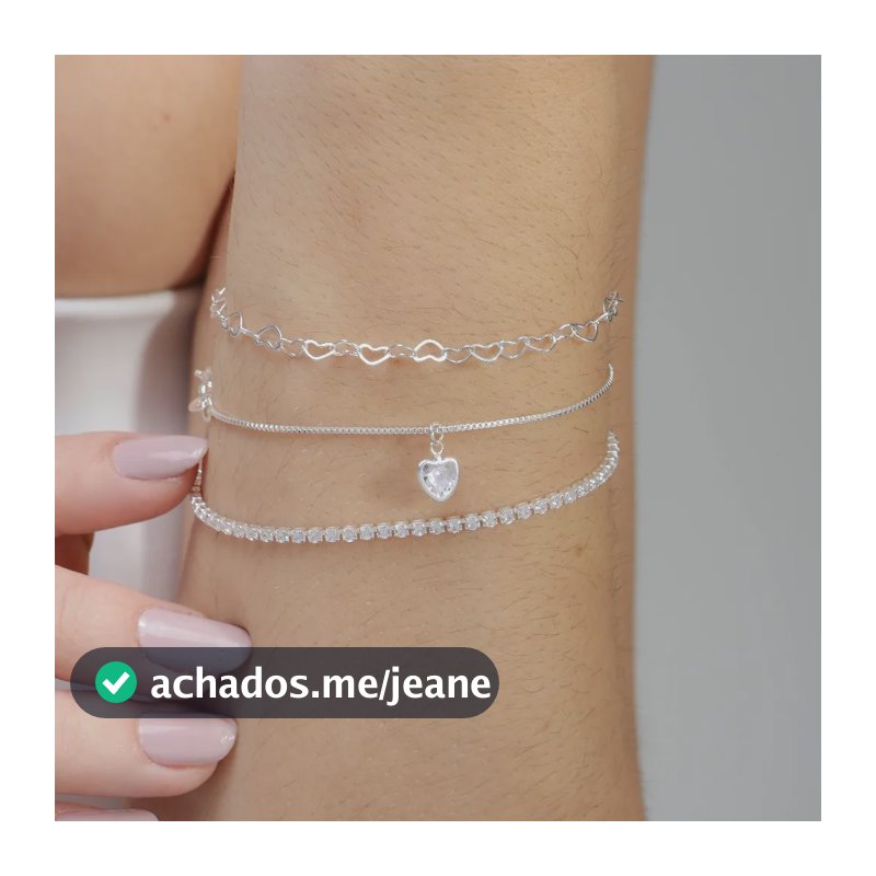 Kit 3 Pulseiras Prata F925, Rivieira, Elo E Ponto De Luz Prateado 20 Cm