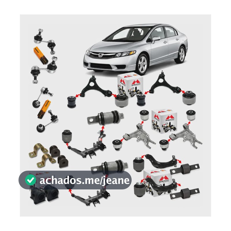 Jogo Bucha Suspensao Dianteira Traseira New Civic 2006/2011