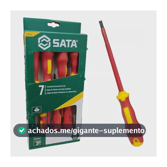 Jogo De Chaves Fenda Phillips Isolada Vde 7pç St09303 Sata