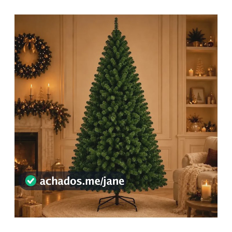 Árvore De Natal Grande 2,10 Metros Pinheiro Tradicional 1000 Galhos Cheia Verde Luxo