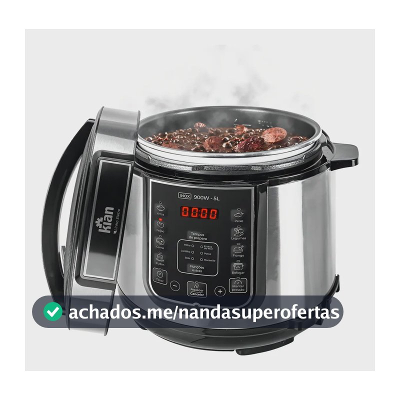 Panela De Pressão Elétrica 5 Litros Kian Inox